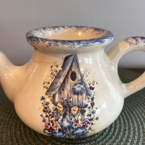 Hobby Farm Pottery Edgerton, WI Porcelain Wax Oil Burner Birdhouse Tea Pot Style - Picture 4 of 11